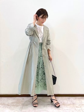 「2021春新作」｜「アイテム（ノーカラーコート）」を使った、manami00716さん（レディース・155cm）の冬コーディネート