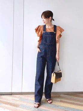 「andemiu」｜「アイテム（オールインワン・サロペット）」を使った、manami00716さん（レディース・155cm）の春コーディネート