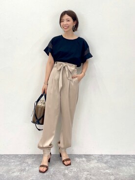 「Andemiu（アンデミュウ）のクリアトートバッグ940559（ショルダーバッグ）」を使った、manami00716さん（レディース・155cm）の春コーディネート