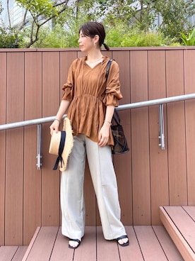 「Andemiu（アンデミュウ）のクリアトートバッグ940559（ショルダーバッグ）」を使った、manami00716さん（レディース・155cm）の春コーディネート