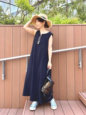 「Andemiu（アンデミュウ）のクリアトートバッグ940559（ショルダーバッグ）」を使った、manami00716さん（レディース・155cm）の春コーディネート