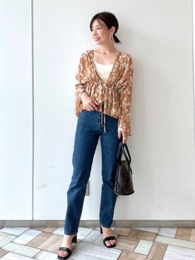 「Andemiu（アンデミュウ）のクリアトートバッグ940559（ショルダーバッグ）」を使った、manami00716さん（レディース・155cm）の春コーディネート