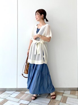 「Andemiu（アンデミュウ）のクリアトートバッグ940559（ショルダーバッグ）」を使った、manami00716さん（レディース・155cm）の春コーディネート