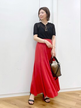 「Andemiu（アンデミュウ）のクリアトートバッグ940559（ショルダーバッグ）」を使った、manami00716さん（レディース・155cm）の夏コーディネート