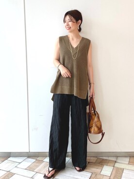 「Andemiu（アンデミュウ）のクリアトートバッグ940559（ショルダーバッグ）」を使った、manami00716さん（レディース・155cm）の夏コーディネート