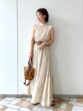 「Andemiu（アンデミュウ）のクリアトートバッグ940559（ショルダーバッグ）」を使った、manami00716さん（レディース・155cm）の夏コーディネート