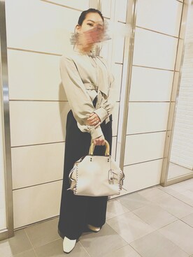 「UNITED TOKYO（ユナイテッドトウキョウ）のアイテム（Tシャツ/カットソー、グリーン系）」を使った、③⑦さん（レディース・158cm）の秋コーディネート