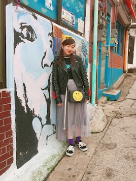 「8seconds（エイトセカンズ）のアイテム（帽子）」を使った、HANAさん（レディース・152cm）の春コーディネート