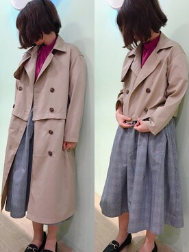 「トレンチ」｜「アイテム（その他）」を使った、ゆりまる*さん（レディース・160cm）の秋コーディネート
