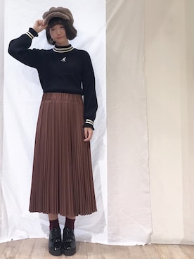 「マリンキャップ」｜「アイテム（その他）」を使った、ゆりまる*さん（レディース・160cm）の秋コーディネート