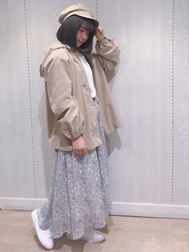 「アイテム（キャスケット）」を使った、ゆりまる*さん（レディース・160cm）の冬コーディネート