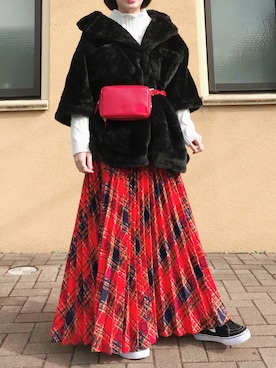 「IKUMI（イクミ）のアイテム（ジャケット/アウター）」を使った、m.tさん（レディース・157cm）の冬コーディネート