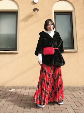 「IKUMI（イクミ）のアイテム（ジャケット/アウター）」を使った、m.tさん（レディース・157cm）の冬コーディネート