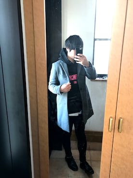 「GIVENCHY（ジバンシイ）のアイテム（パーカー）」を使った、スノミーさん（メンズ・170cm）の冬コーディネート
