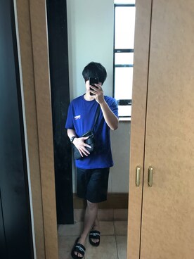 「GIVENCHY（ジバンシイ）のアイテム（サンダル）」を使った、スノミーさん（メンズ・170cm）の夏コーディネート