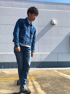 「デニムonデニム」｜「アイテム（デニムジャケット）」を使った、ルークさん（メンズ・170cm）の冬コーディネート