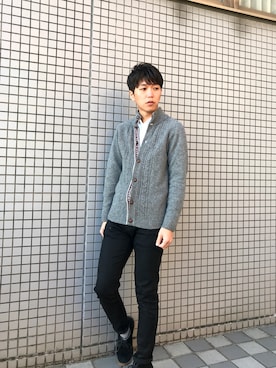 「ニットカーディガン」｜ルークさん（メンズ・171cm・20代）の秋コーディネート