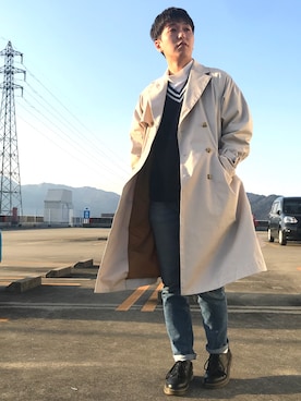 「アイテム（トレンチコート）」を使った、ルークさん（メンズ・171cm・20代）の春コーディネート
