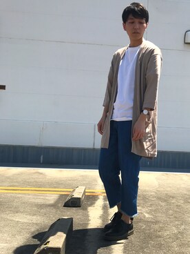 「ロングカーディガン」｜ルークさん（メンズ・171cm・20代）の春コーディネート