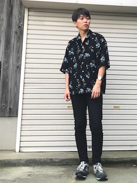「ビッグシャツ」｜「アイテム（腕時計）」を使った、ルークさん（メンズ・171cm）の夏コーディネート