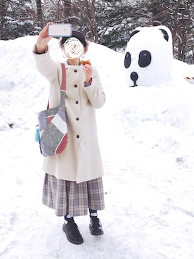 「SOU･SOU（ソウ・ソウ）のアイテム（バッグ）」を使った、コウさん（レディース・163cm）の冬コーディネート