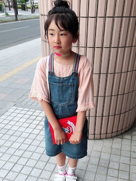「デニムワンピース」｜taaako0712さん（キッズ・132cm）の春コーディネート