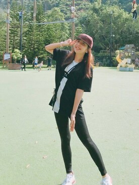 「roots（ルーツ）のアイテム（帽子）」を使った、YEHさん（レディース・168cm）の冬コーディネート