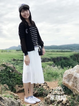 「NBA（エヌビーエー）のアイテム（帽子）」を使った、YEHさん（レディース・168cm）の春コーディネート