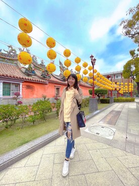 「A&F（エーアンドエフ）のアイテム」を使った、YEHさん（レディース・168cm）の冬コーディネート