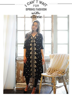 「エルリエ」｜エルリエさん（レディース・160cm）の春コーディネート