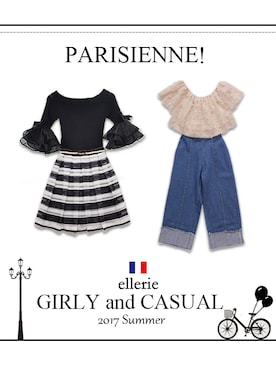 「ellerie（エルリエ）のアイテム」を使った、エルリエさん（レディース・170cm）の春コーディネート