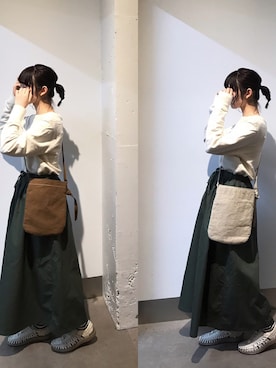 「無印良品（ムジルシリョウヒン）のアイテム（スウェット）」を使った、橋下美好さん（レディース・158cm）の春コーディネート