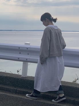 「ehka sopo（エヘカソポ）のアイテム（シャツワンピース）」を使った、橋下美好さん（レディース・158cm）の冬コーディネート