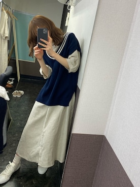 「アイテム（シャツワンピース）」を使った、橋下美好さん（レディース・160cm・10代）の冬コーディネート