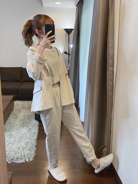 「ehka sopo（エヘカソポ）のアイテム」を使った、橋下美好さん（レディース・160cm）の春コーディネート