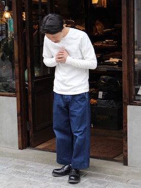 「CUSHMAN（クッシュマン）のアイテム」を使った、KenjiHimenoさん（メンズ・169cm）の春コーディネート