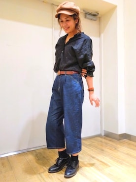 「スカラップ」｜「アイテム（キャスケット）」を使った、tachanさん（レディース・166cm）の秋コーディネート