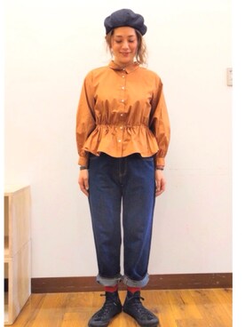 「BACK NUMBER（バックナンバー）のアイテム（ハンチング/ベレー帽）」を使った、tachanさん（レディース・166cm）の秋コーディネート