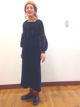 「BACK NUMBER（バックナンバー）のアイテム（サロペット/オーバーオール）」を使った、tachanさん（レディース・166cm）の秋コーディネート