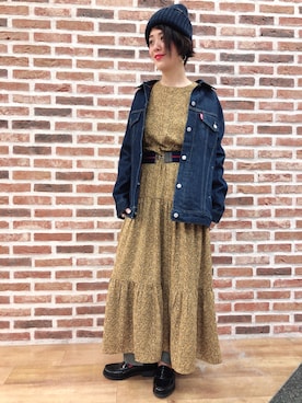 「G-STAR RAW（ジースターロゥ）のアイテム（帽子）」を使った、tachanさん（レディース・166cm）の秋コーディネート