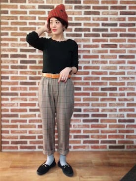 「G-STAR RAW（ジースターロゥ）のアイテム（帽子）」を使った、tachanさん（レディース・166cm）の秋コーディネート