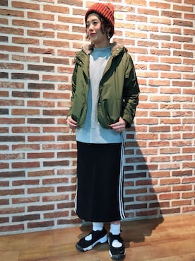 「BACK NUMBER（バックナンバー）のアイテム（マウンテンパーカー）」を使った、tachanさん（レディース・166cm）の秋コーディネート