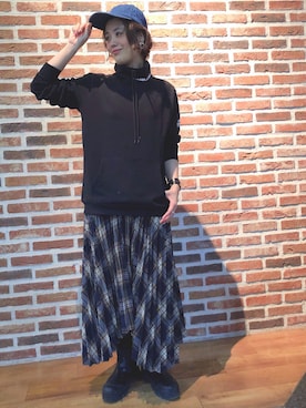 「CAMP7」｜「アイテム（アクセサリー）」を使った、tachanさん（レディース・166cm）の冬コーディネート