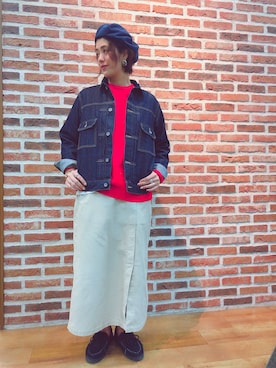 「BACK NUMBER（バックナンバー）のアイテム（デニムジャケット）」を使った、tachanさん（レディース・166cm）の冬コーディネート
