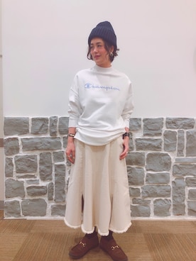 「G-STAR RAW（ジースターロゥ）のアイテム（帽子）」を使った、tachanさん（レディース・166cm）の冬コーディネート