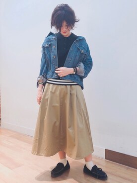 「BACK NUMBER（バックナンバー）のアイテム（デニムジャケット）」を使った、tachanさん（レディース・166cm）の春コーディネート