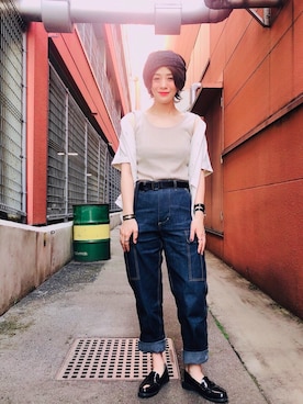 「WORLD WORKERS（ワールドワーカーズ）のアイテム（パンツ）」を使った、tachanさん（レディース・166cm）の春コーディネート