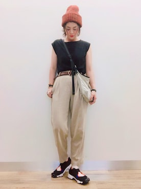 「G-STAR RAW（ジースターロゥ）のアイテム（帽子）」を使った、tachanさん（レディース・166cm）の夏コーディネート