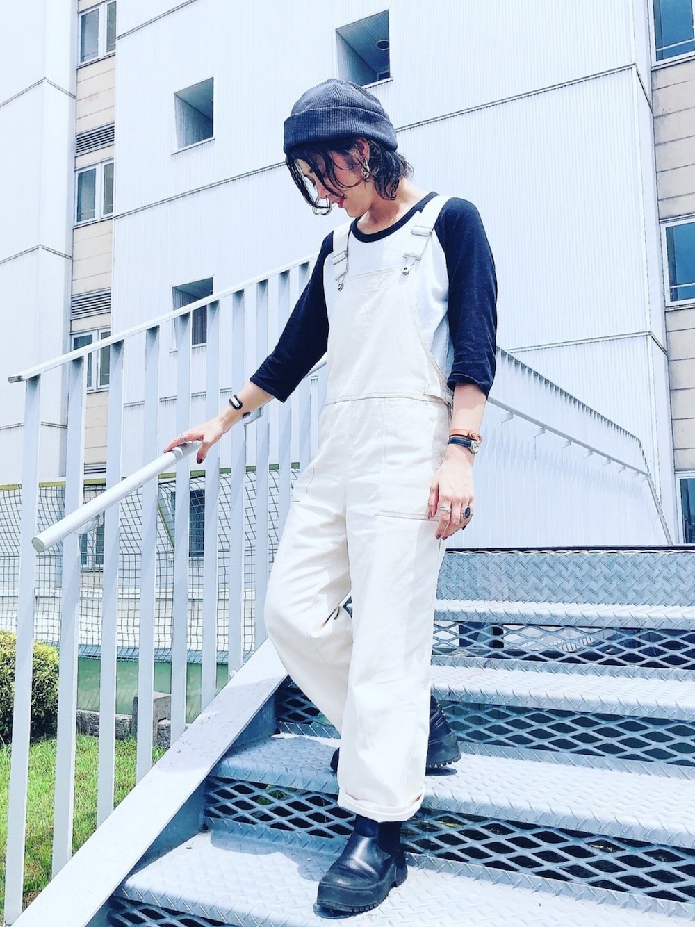 「おしゃれさんと繋がりたい、大人カジュアル、ゆるコーデ、カジュアル、モノトーン、アメカジ、ライトオン(Right-on)」｜「Right-onのアイテム（Tシャツ/カットソー、ブラック系）」を使った、tachanさん（レディース・166cm）の夏コーディネートの1枚目の写真