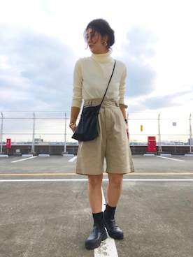 「メンズライクコーデ」｜「アイテム（チノパンツ）」を使った、tachanさん（レディース・166cm）の秋コーディネート